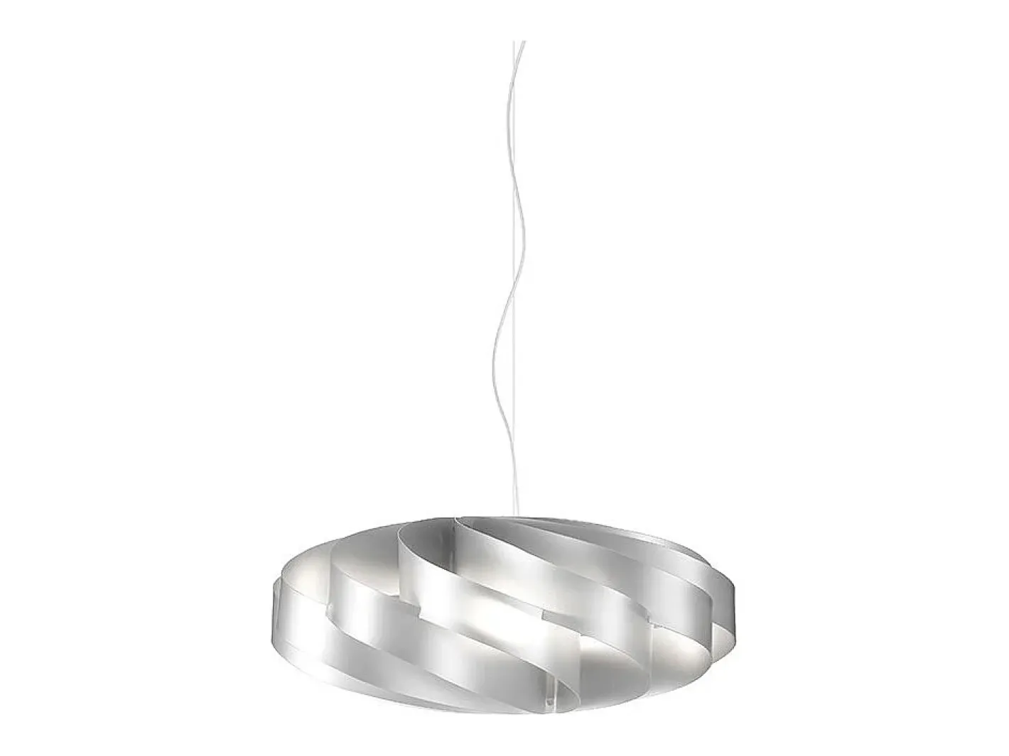 Lámpara Suspendida-Lampadario Moderno Flat Polilux ® Argento E Metallo Cromo 3 Luci E27 Plateado