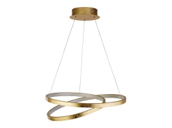 Lampadario Moderno Galleggiante Acciaio Oro Policarbonato Bianco Led 42,4W 3000K Dorado