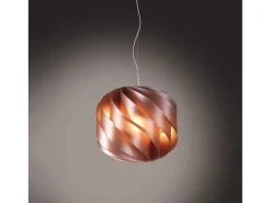 Lámpara Suspendida-Lampadario Moderno Globe Polilux ® Rame E Metallo Cromo 2 Luci E27 Cobrizo