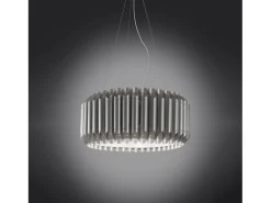 Lámpara Suspendida-Lampadario Moderno Louise Polilux ® Argento E Metallo Cromo 3 Luci E27 Plateado
