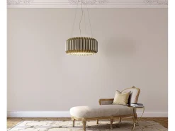 Lampadario Moderno Louise Polilux ® New Gold E Metallo Cromo 3 Luci E27 Dorado New