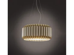 Lampadario Moderno Louise Polilux ® New Gold E Metallo Cromo 3 Luci E27 Dorado New