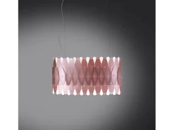 Lámpara Suspendida-Lampadario Moderno Ovale Amanda Polilux ® Pink Metal E Metallo Cromo 3 Luci E27 Plateado