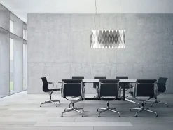 Hot Lampadario Moderno Ovale Amanda Polilux ® Argento E Metallo Cromo 3 Luci E27 Plateado