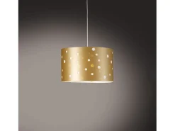 New Lampadario Moderno Pois Polilux ® New Gold Materie Plastiche Bianco 3 Luci E27 Dorado