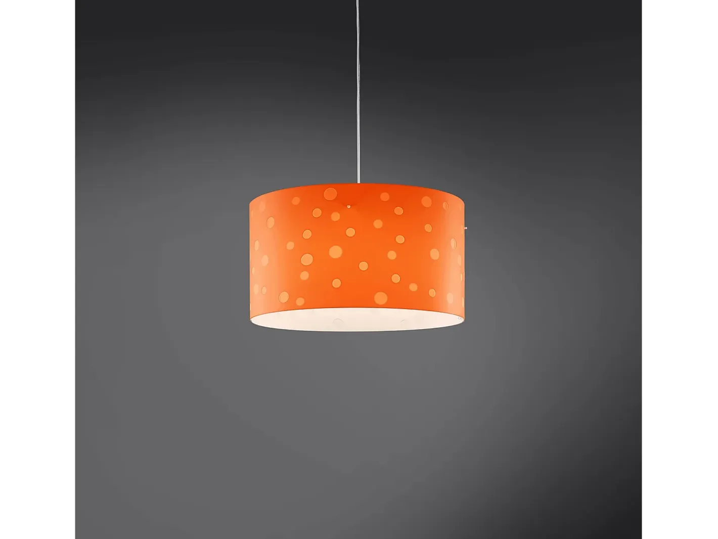 Lampadario Moderno Pois Polilux ® Arancione Materie Plastiche Bianco 5 Luci E27 Blanco Hot