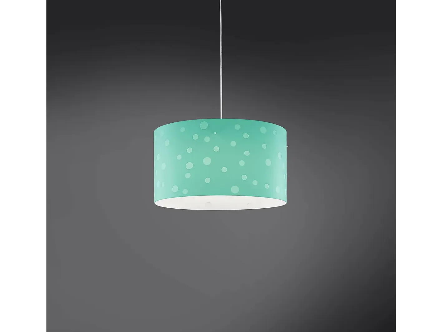 Discount Lampadario Moderno Pois Polilux ® Verde Pastello 5 Luci E27 Blanco