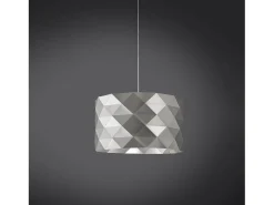 Lámpara Suspendida-Lampadario Moderno Prisma Polilux ® Argento E Metallo Cromo 5 Luci E27 Plateado