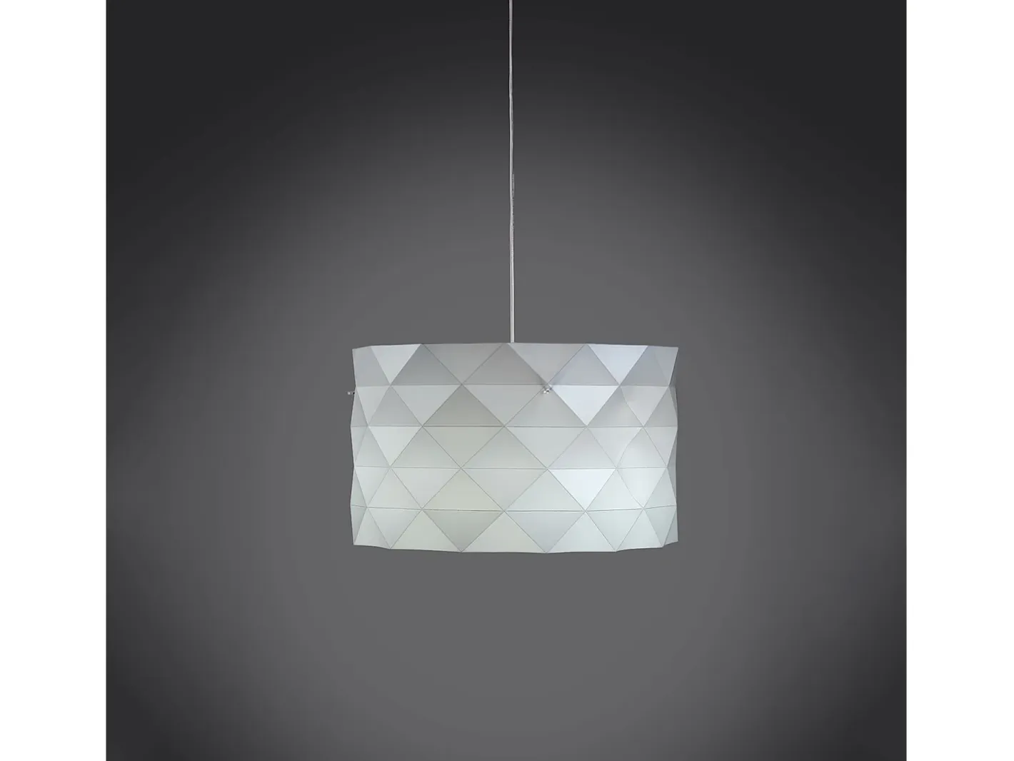 Lampadario Moderno Prisma Polilux ® Bianco E Metallo Cromo 3 Luci E27 Blanco New