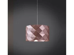Lámpara Suspendida-Lampadario Moderno Prisma Polilux ® Pink Metal E Metallo Cromo 5 Luci E27 Plateado