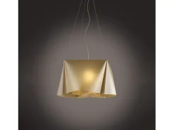 Lampadario Moderno Wanda Polilux ® New Gold E Metallo Cromo 5 Luci E27 Dorado