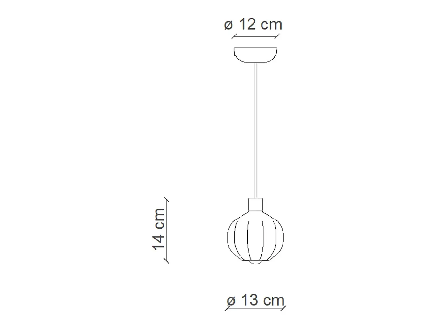 Ferroluce Lámpara Suspendida-Lampadario Vintage Decò Afoxe' Alluminio Ceramica Arancio Pokè 1 Luce E14 Naranja