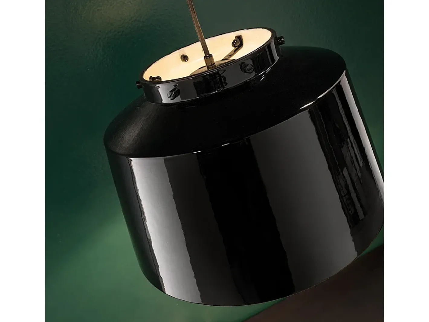Ferroluce Lampadario Vintage 50'S Ferro E Ceramica Smaltato Nero 1 Luce E27 40Cm Negro Online
