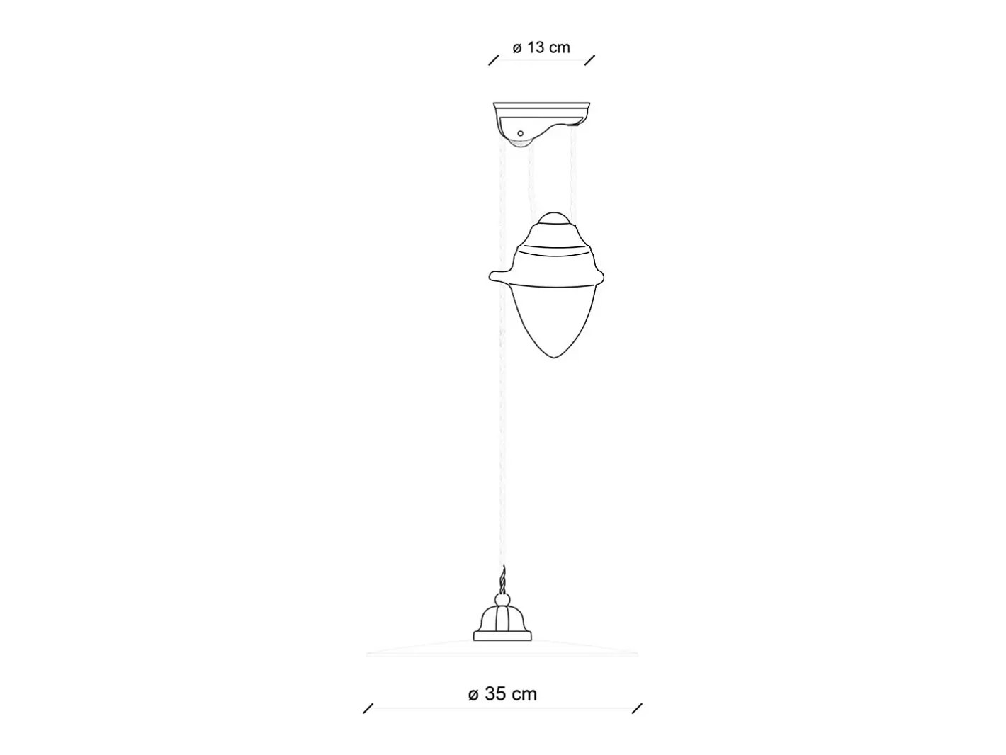 Ferroluce Lampadario Vintage Saliscendi B&W Metallo Smaltato Nero E Bianco 1 Luce E27 35Cm Blanco Outlet