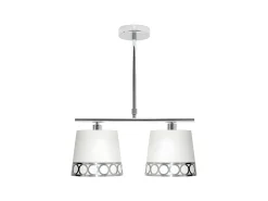 Sale AKUNADECOR Lampara De 2 Luces Modelo Dalia Acabado Blanco Y Plateado