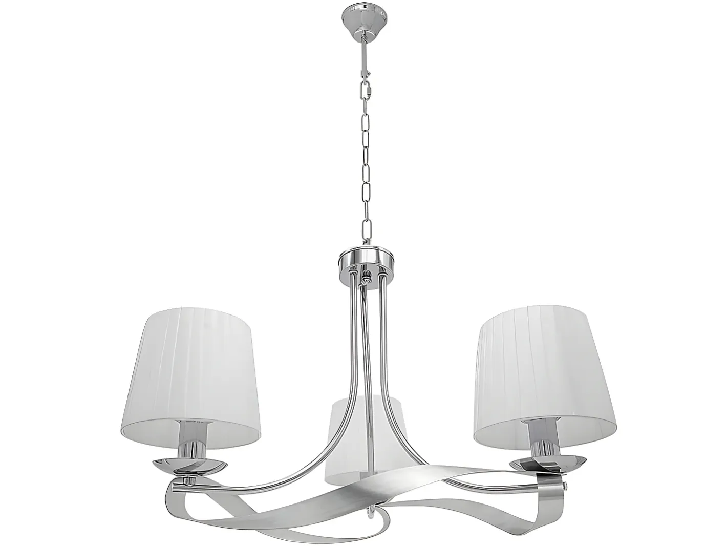 AKUNADECOR Lampara De Techo Modelo Baeza Cromo Con Pantalla Blanca Plateado New