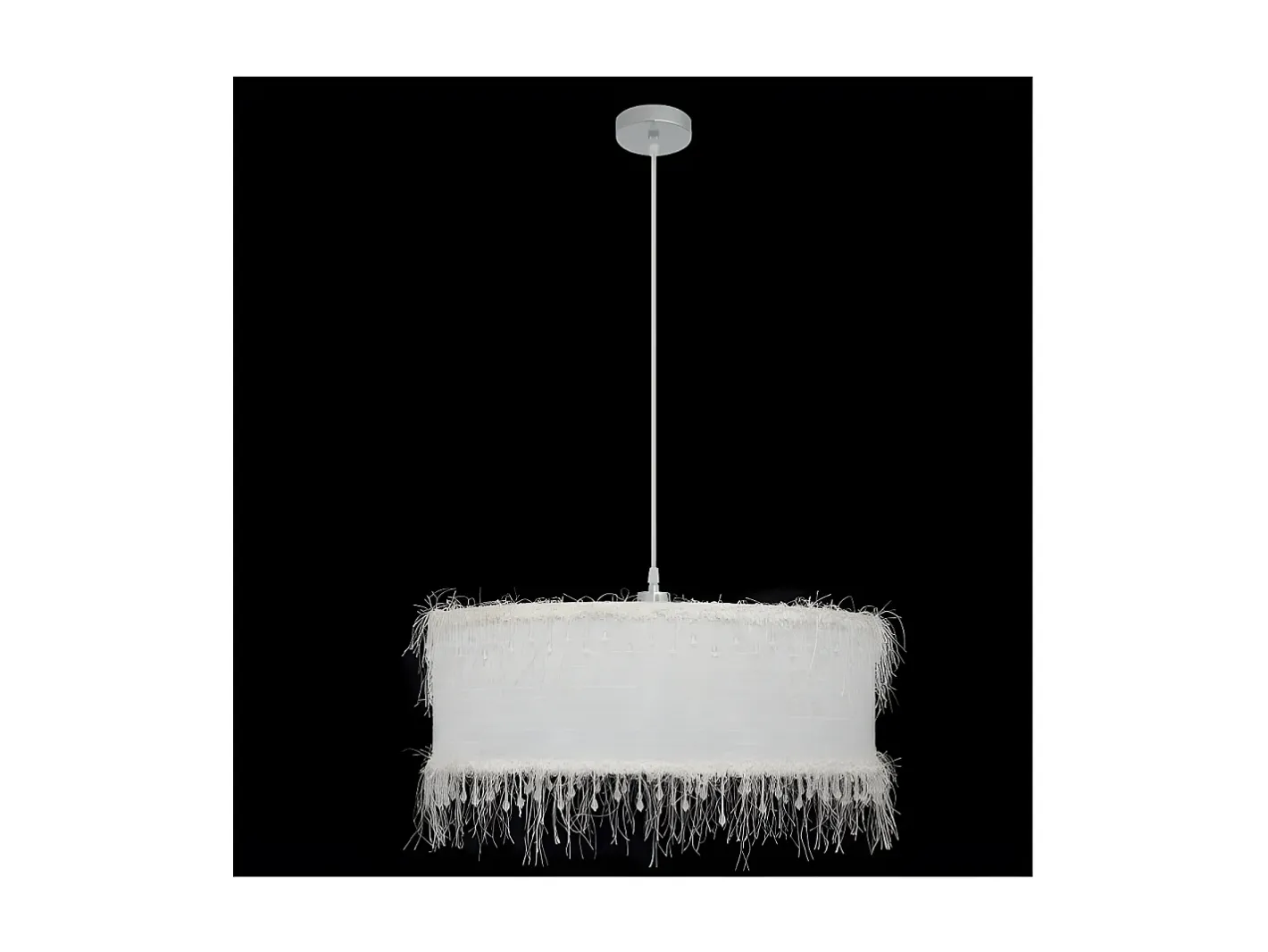 AKUNADECOR Lampara Colgante Modelo Hilos 1xe27 Blanca 50 D De Blanco New