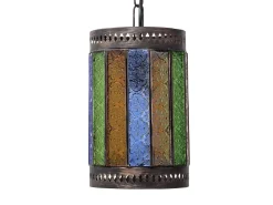 AKUNADECOR Lámpara Suspendida-Lampara Colgante Artesanal Casablanca 1xe27 Multicolor Regx18d De . Marru00f3n
