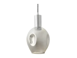 AKUNADECOR Lámpara Suspendida-Lampara Colgante Meteoro 1xe27 Cromo/fume Regx14 3 Oquedades De . Plateado