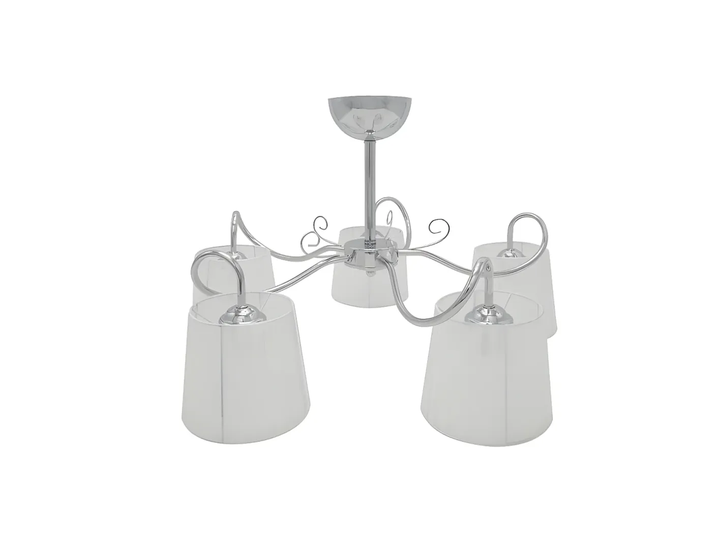 AKUNADECOR Lampara Cuzco Cromo Con Pantalla Blanca 5xe14 Plateado Sale