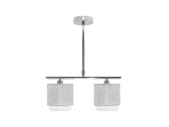 AKUNADECOR Lámpara Suspendida-Lampara De Dos Luces Modelo Kenya Acabado De Gris