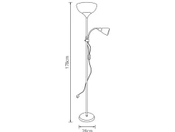 AKUNADECOR Lampara De Pie Con Doble Iluminacion Modelo Varese Blanco Online