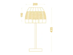 Lámpara De Mesa-Lampara de sobremesa Sotero 60W mimbre marrón/natural Ø20x43,5 cm Color natural claro