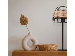 Lámpara De Mesa-Lampara de sobremesa Sotero 60W mimbre marrón/natural Ø20x43,5 cm Color natural claro