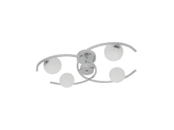 AKUNADECOR Plafón-Lampara De Techo De 4 Luces Modelo Conil Color Cromo Plateado