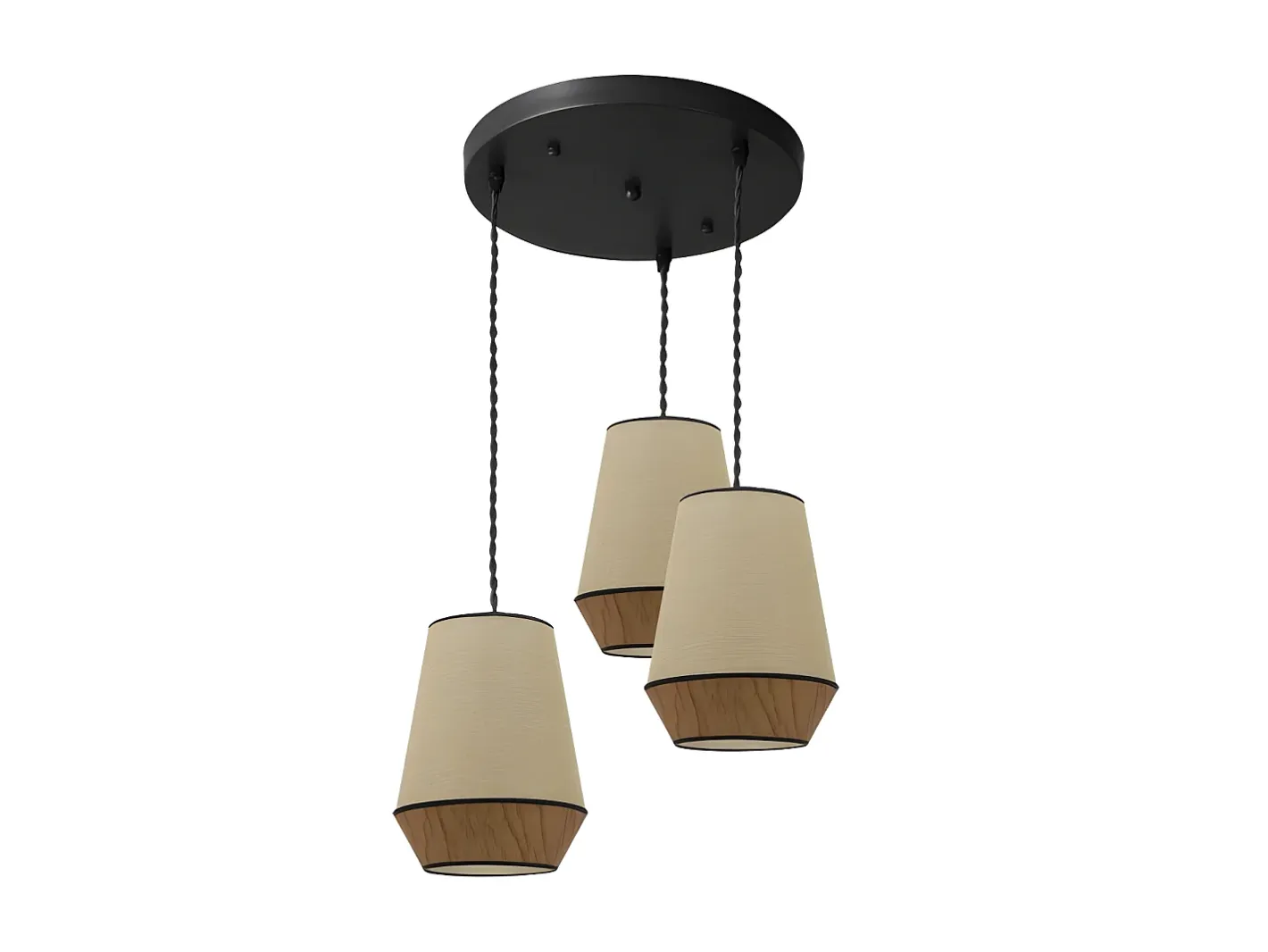 Online AKUNADECOR Lampara De Techo Modelo Campana 3 Luces Saco/marron Regulable Negro