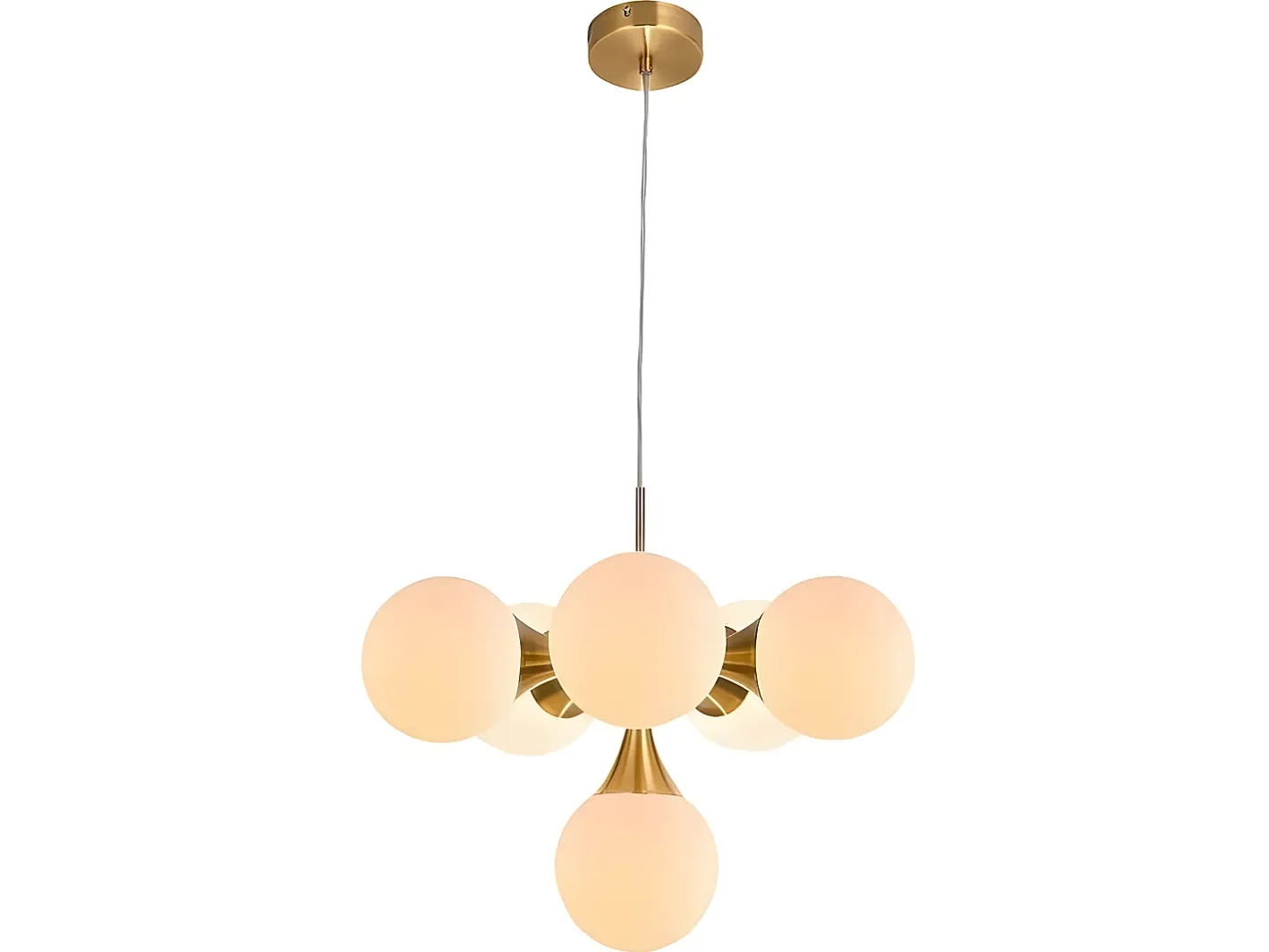 AKUNADECOR Lampara Dorada Con Tulipas Esfericas Frey 6 Luces Dorado Clearance