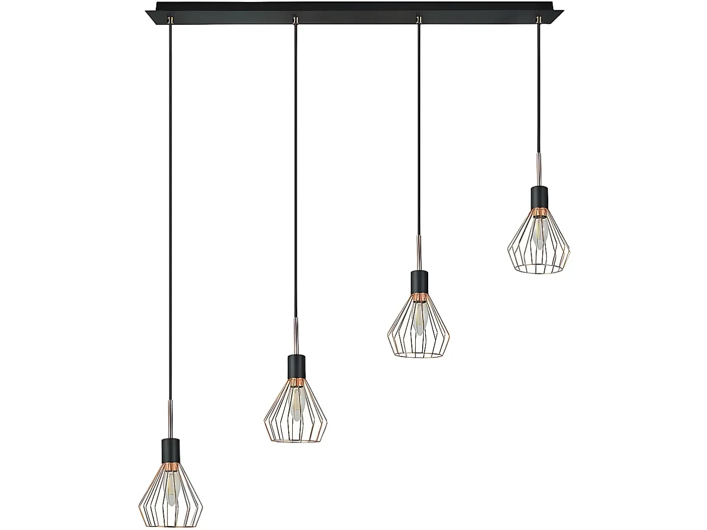 AKUNADECOR Lámpara Suspendida-Lampara Lineal 4 Luces San Petesburgo Cobre Cobrizo