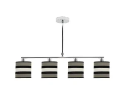 AKUNADECOR Lámpara Suspendida-Lampara Lineal Karla Topo-beis 4 Luces Regulable Plateado