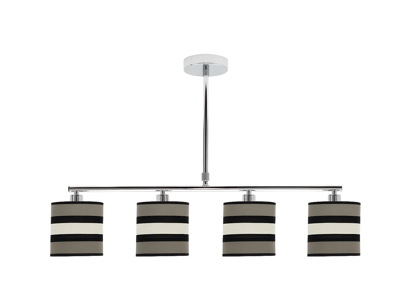 AKUNADECOR Lámpara Suspendida-Lampara Lineal Karla Topo-beis 4 Luces Regulable Plateado