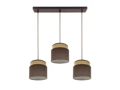 New AKUNADECOR Lampara Lineal Marron/natural Modelo Kandy 3luces Colgantes Regulable Marru00f3n