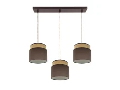 New AKUNADECOR Lampara Lineal Marron/natural Modelo Kandy 3luces Colgantes Regulable Marru00f3n