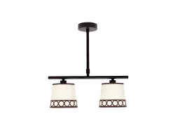 Discount AKUNADECOR Lampara Modelo Dalia De 2xe14 Beige / Marron De Marru00f3n
