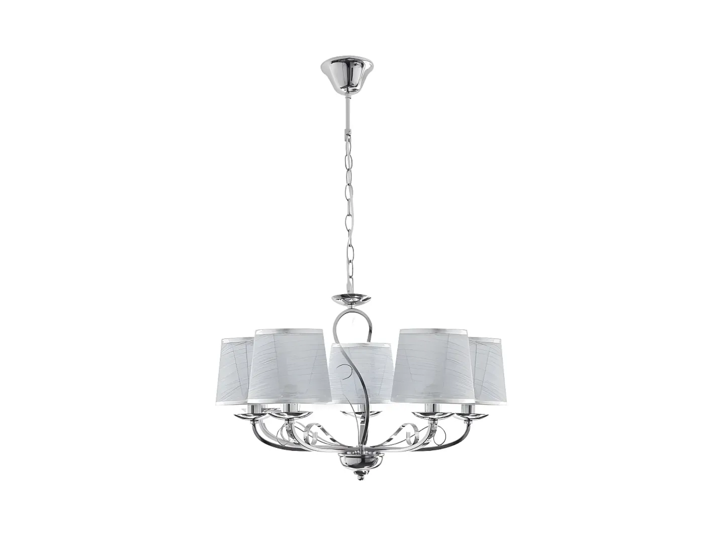 AKUNADECOR Lámpara Suspendida-Lampara Modelo Sumba 5xe14 Acabado Cromo Regx53x53 De Plateado