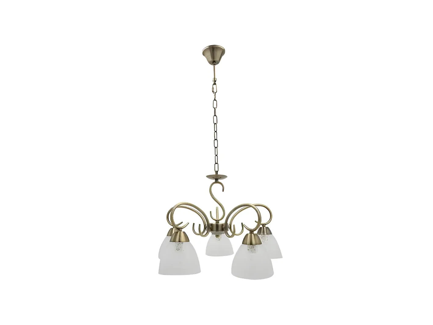 AKUNADECOR Lámpara Suspendida-Lampara Para Salon Modelo Jaipur 5 Luces, Cuero Regx46x46 Cm Dorado