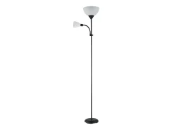 Discount AKUNADECOR Lampara Pie De Salon Negra Modelo Rigel Con Punto Orientable Blanco