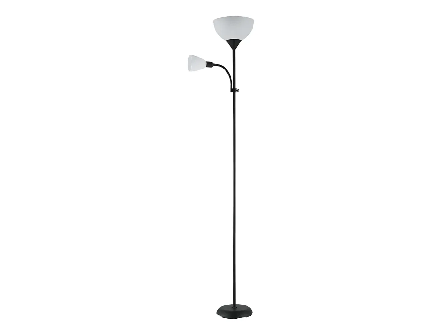 Discount AKUNADECOR Lampara Pie De Salon Negra Modelo Rigel Con Punto Orientable Blanco