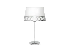 AKUNADECOR Lampara Sobremesa Dalia 1xe14 /plata De . Blanco