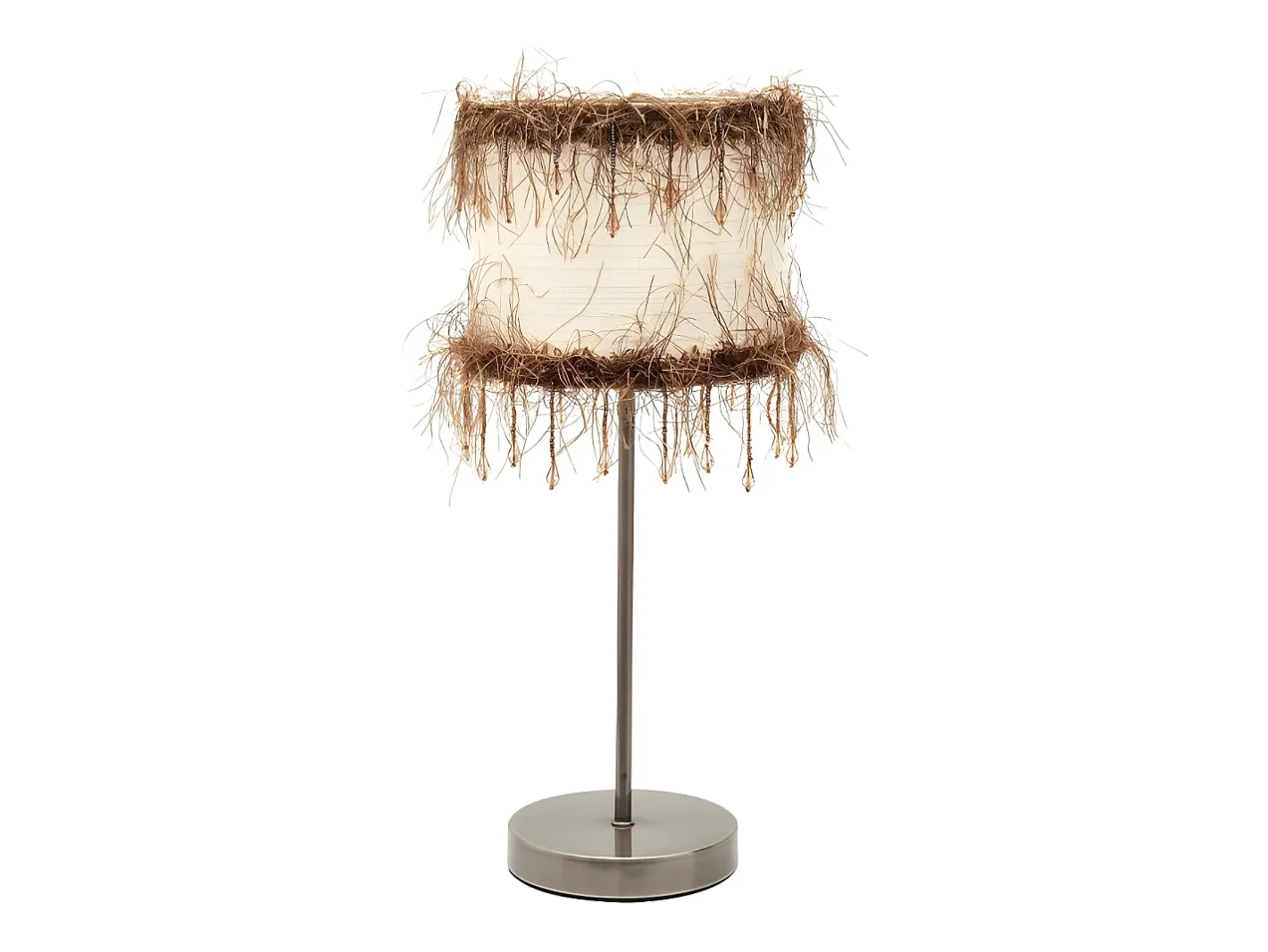 AKUNADECOR Lampara Sobremesa Hilos 1xe27 Beis De . Beige