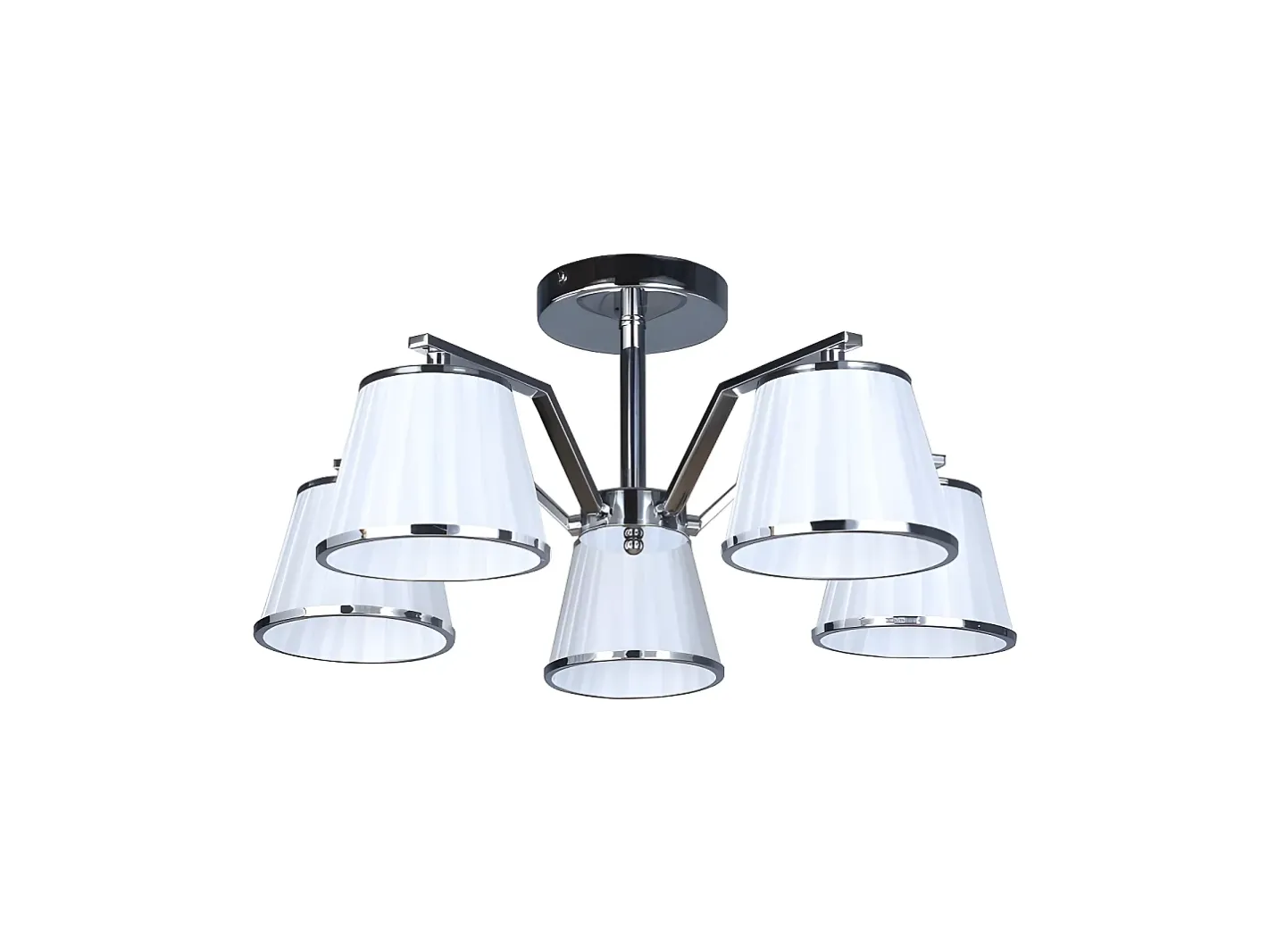 AKUNADECOR Lámpara Suspendida-Lampara Trebol 5xe14 Cromo Pant.blanca 24x59x59cm Plateado