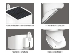 Iluminación Exterior-LED solar multifuncional/ajustable 2000lm IP65 Negro
