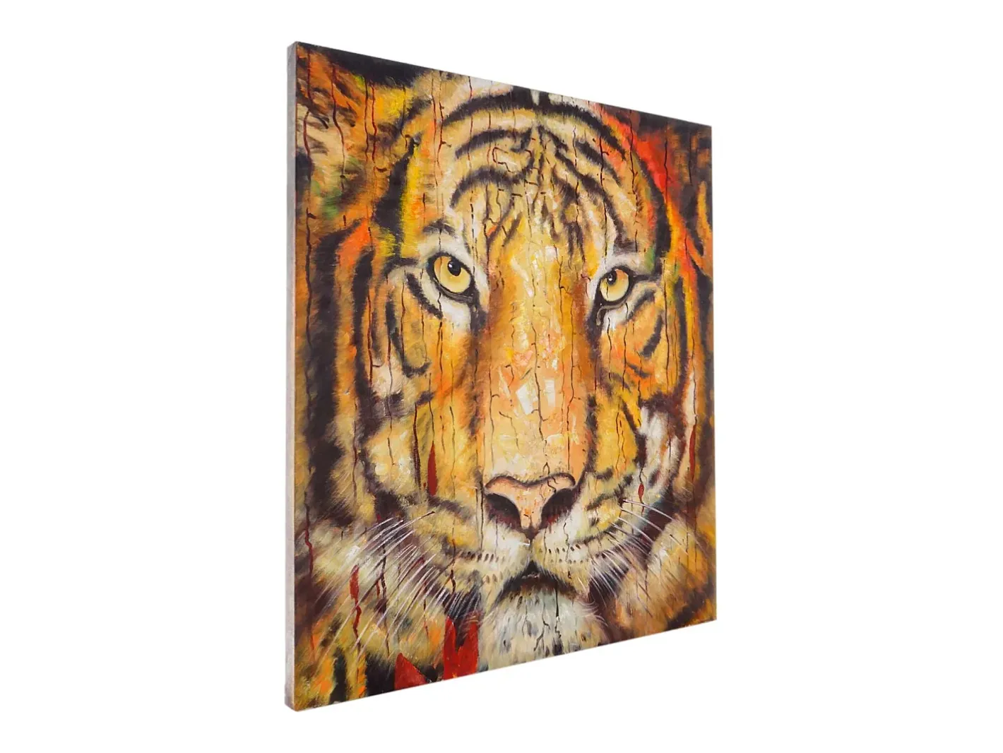 Discount MCW Óleo tigre pintado a mano Multicolor