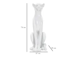 Leopardo sentado cm 27x38x74 Blanco Clearance