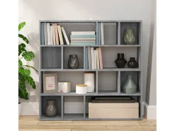 Librería/separador de ambientes Sonoma 105x24x102 cm Gris