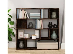Outlet Librería/Separador de ambientes Roble Ahumado 105x24x102 cm Marru00f3n