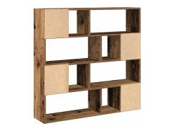 Biombo-Librería/Separador de ambientes madera vieja 105x24x102 cm Marru00f3n